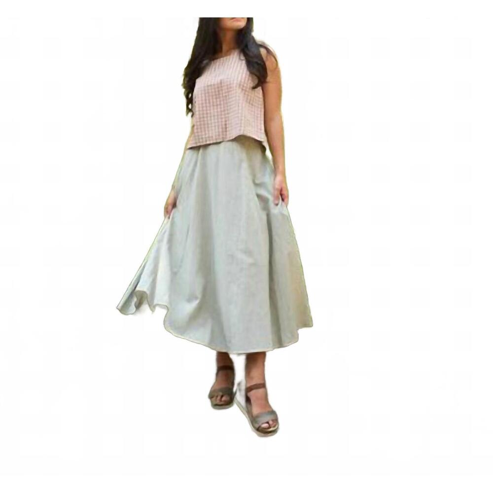 NEW MATA TRADERS lucinda maxi skirt in olive stripe